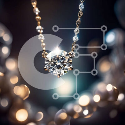 Intra Συλλεκτικό Ξύλινο Παζλ Plywood  4mm - Πολυτελές κολιέ με διαμάντια σε χρυσή αλυσίδα Σε Ξύλινο Κουτί - Διαστάσεις: 10x10 cm – 25 κομμάτια - Image 1