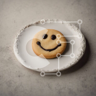 Intra Συλλεκτικό Ξύλινο Παζλ Plywood 4mm - Μπισκότο Smiley Face σε λευκό πιάτο Σε Ξύλινο Κουτί - Διαστάσεις: 10x10 cm – 25 κομμάτια - Image 1