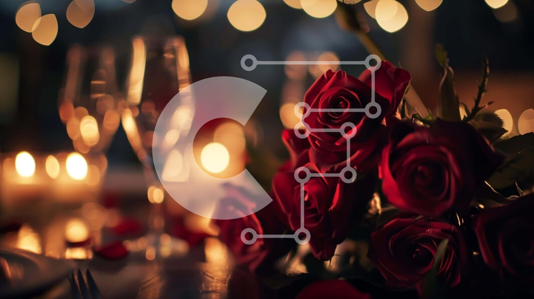 Intra Συλλεκτικό Ξύλινο Παζλ Plywood  4mm - Ρομαντικό τραπέζι με κόκκινα τριαντάφυλλα και κεριά Σε Ξύλινο Κουτί - Διαστάσεις: 10x10 cm – 25 κομμάτια