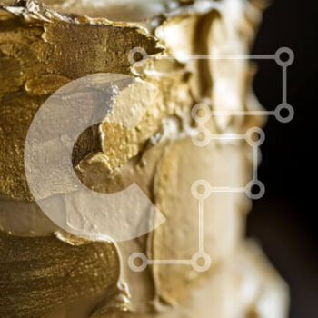 Intra Συλλεκτικό Ξύλινο Παζλ Plywood  4mm - Gold Frosted Τριώροφη Τούρτα για Ειδικές Περιστάσεις Σε Ξύλινο Κουτί - Διαστάσεις: 10x10 cm – 25 κομμάτια - Image 1