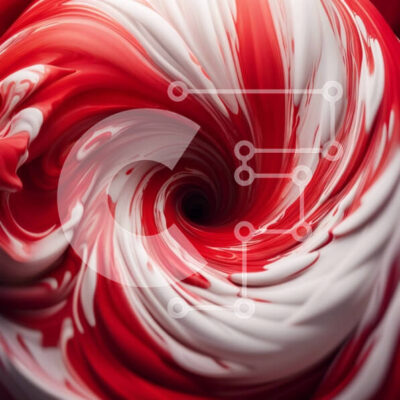 Intra Συλλεκτικό Ξύλινο Παζλ Plywood  4mm - Νόστιμο κόκκινο και λευκό καραμέλα στροβιλισμού νήματος Σε Ξύλινο Κουτί - Διαστάσεις: 10x10 cm – 25 κομμάτια - Image 1