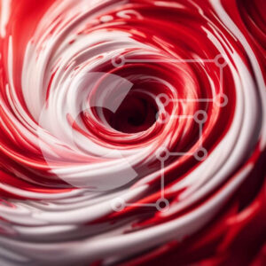 Intra Συλλεκτικό Ξύλινο Παζλ Plywood  4mm - Ζωντανή κινηματογράφηση σε πρώτο πλάνο από κόκκινα και άσπρα στροβιλιζόμενα νήματα ή καραμέλα της βαμβακιού Σε Ξύλινο Κουτί - Διαστάσεις: 10x10 cm – 25 κομμάτια