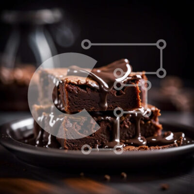 Intra Συλλεκτικό Ξύλινο Παζλ Plywood  4mm - Νόστιμη στοίβα μπράουνις σοκολάτας με πλούσιο γλάσο Σε Ξύλινο Κουτί - Διαστάσεις: 10x10 cm – 25 κομμάτια - Image 1