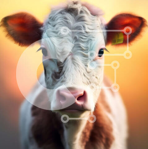 Intra Συλλεκτικό Ξύλινο Παζλ Plywood  4mm - Κοντινό πλάνο μιας χαριτωμένης αγελάδας με μεγάλα καστανά μάτια Σε Ξύλινο Κουτί - Διαστάσεις: 10x10 cm – 25 κομμάτια - Image 1