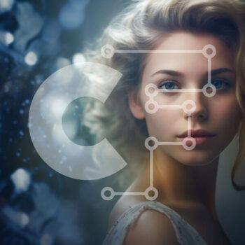 Intra Συλλεκτικό Ξύλινο Παζλ Plywood  4mm - Ζοφερή εικόνα μιας εκπληκτικής γυναίκας με λευκό φόρεμα με μπλε μάτια Σε Ξύλινο Κουτί - Διαστάσεις: 10x10 cm – 25 κομμάτια - Image 1