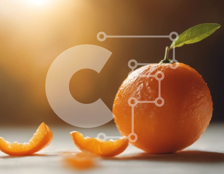 Intra Συλλεκτικό Ξύλινο Παζλ Plywood  4mm - Ώριμο πορτοκάλι με φύλλο Σε Ξύλινο Κουτί - Διαστάσεις: 10x10 cm – 25 κομμάτια