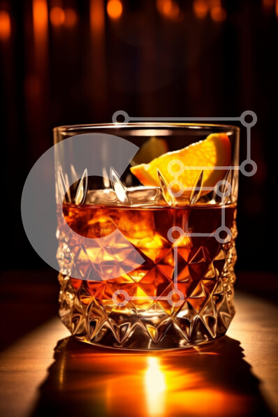 Intra Συλλεκτικό Ξύλινο Παζλ Plywood  4mm - Παλιομοδίτικο κοκτέιλ με πορτοκαλί σφήνα Σε Ξύλινο Κουτί - Διαστάσεις: 10x10 cm – 25 κομμάτια