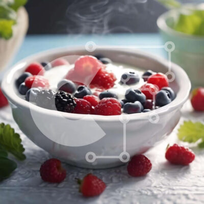 Intra Συλλεκτικό Ξύλινο Παζλ Plywood  4mm - Μπολ γιαουρτιού με μούρα και μέντα Σε Ξύλινο Κουτί - Διαστάσεις: 10x10 cm – 25 κομμάτια - Image 1