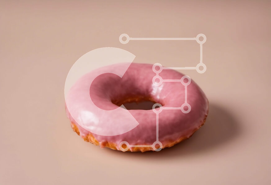 Intra Συλλεκτικό Ξύλινο Παζλ Plywood  4mm - Ροζ γυαλισμένο ντόνατ σε υπόλευκο φόντο Σε Ξύλινο Κουτί - Διαστάσεις: 10x10 cm – 25 κομμάτια