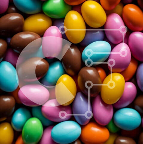 Intra Συλλεκτικό Ξύλινο Παζλ Plywood 4mm - Πολύχρωμα ζαχαρωτά σε διάφορα σχήματα και μεγέθη Σε Ξύλινο Κουτί - Διαστάσεις: 10x10 cm – 25 κομμάτια - Image 1