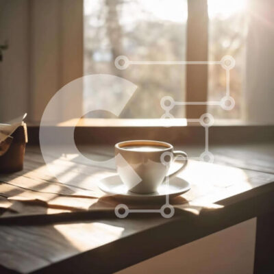 Intra Συλλεκτικό Ξύλινο Παζλ Plywood  4mm - Πρωινός καφές δίπλα στο παράθυρο Σε Ξύλινο Κουτί - Διαστάσεις: 10x10 cm – 25 κομμάτια - Image 1