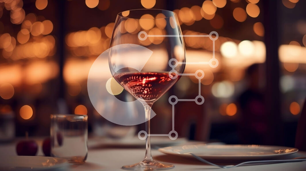 Intra Συλλεκτικό Ξύλινο Παζλ Plywood  4mm - Ποτήρι κόκκινο κρασί στο τραπέζι του εστιατορίου Σε Ξύλινο Κουτί - Διαστάσεις: 10x10 cm – 25 κομμάτια