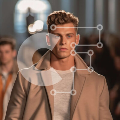 Intra Συλλεκτικό Ξύλινο Παζλ Plywood  4mm - Μοντέλο για πασαρέλα με μπεζ παλτό και λευκό μπλουζάκι Σε Ξύλινο Κουτί - Διαστάσεις: 10x10 cm – 25 κομμάτια - Image 1