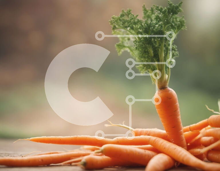 Intra Συλλεκτικό Ξύλινο Παζλ Plywood  4mm - Σωρός φρέσκων καρότων με καρότο που φυτρώνει Σε Ξύλινο Κουτί - Διαστάσεις: 10x10 cm – 25 κομμάτια