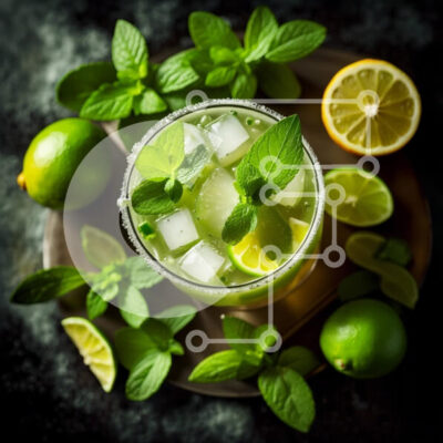 Intra Συλλεκτικό Ξύλινο Παζλ Plywood  4mm - Λαχταριστό κοκτέιλ Margarita με γαρνιτούρα λάιμ Σε Ξύλινο Κουτί - Διαστάσεις: 10x10 cm – 25 κομμάτια - Image 1