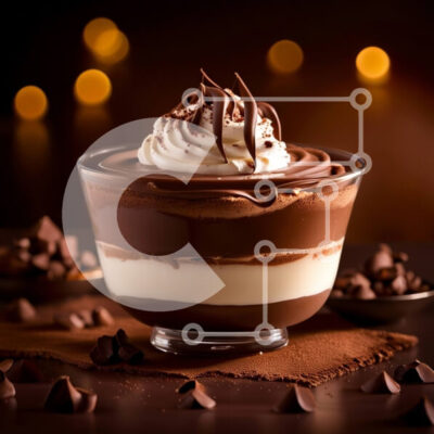 Intra Συλλεκτικό Ξύλινο Παζλ Plywood  4mm - Δελεαστική εικόνα κέικ λάβας σοκολάτας με σαντιγί Σε Ξύλινο Κουτί - Διαστάσεις: 10x10 cm – 25 κομμάτια - Image 1