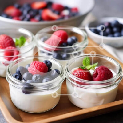 Intra Συλλεκτικό Ξύλινο Παζλ Plywood  4mm - Νόστιμα και υγιεινά σνακ γιαουρτιού σε γυάλινα βάζα Σε Ξύλινο Κουτί - Διαστάσεις: 10x10 cm – 25 κομμάτια - Image 1