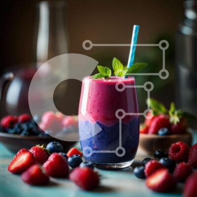 Intra Συλλεκτικό Ξύλινο Παζλ Plywood 4mm - Δροσιστικό Smoothie Berry με φράουλες, σμέουρα και βατόμουρα Σε Ξύλινο Κουτί - Διαστάσεις: 10x10 cm – 25 κομμάτια - Image 1