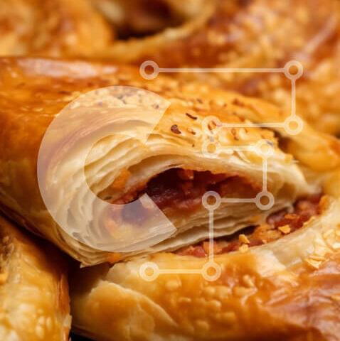 Intra Συλλεκτικό Ξύλινο Παζλ Plywood  4mm - Νόστιμα ζαχαροπλαστεία πεπερόνι και τυριού - από κοντά Σε Ξύλινο Κουτί - Διαστάσεις: 10x10 cm – 25 κομμάτια - Image 1