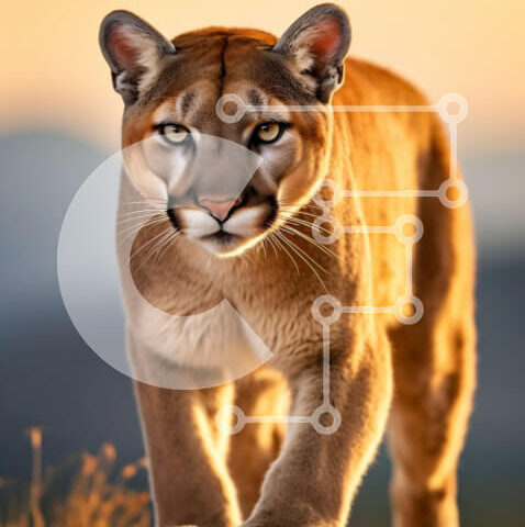 Intra Συλλεκτικό Ξύλινο Παζλ Plywood  4mm - Σαγηνευτική εικόνα ενός ορεινού λιονταριού σε ένα βραχώδες έδαφος Σε Ξύλινο Κουτί - Διαστάσεις: 10x10 cm – 25 κομμάτια - Image 1