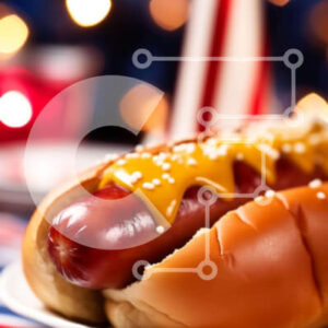 Intra Συλλεκτικό Ξύλινο Παζλ Plywood  4mm - Hot Dogs για την Ημέρα της Ανεξαρτησίας με κέτσαπ και μουστάρδα Σε Ξύλινο Κουτί - Διαστάσεις: 10x10 cm – 25 κομμάτια