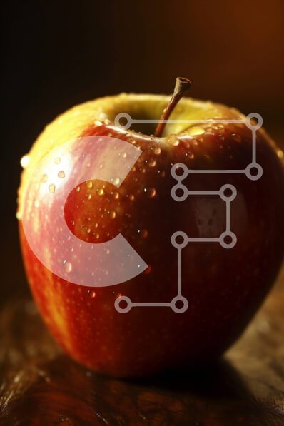 Intra Συλλεκτικό Ξύλινο Παζλ Plywood  4mm - Δροσιστικό μήλο με σταγονίδια νερού στο ξύλο Σε Ξύλινο Κουτί - Διαστάσεις: 10x10 cm – 25 κομμάτια