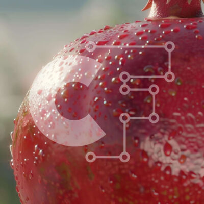 Intra Συλλεκτικό Ξύλινο Παζλ Plywood 4mm - Φρέσκο κόκκινο ρόδι με σταγόνες νερού Σε Ξύλινο Κουτί - Διαστάσεις: 10x10 cm – 25 κομμάτια - Image 1