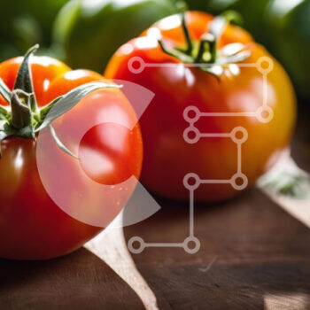 Intra Συλλεκτικό Ξύλινο Παζλ Plywood  4mm - Φρέσκες συγκομισμένες ντομάτες και πιπεριές σε ένα ξύλινο τραπέζι Σε Ξύλινο Κουτί - Διαστάσεις: 10x10 cm – 25 κομμάτια - Image 1