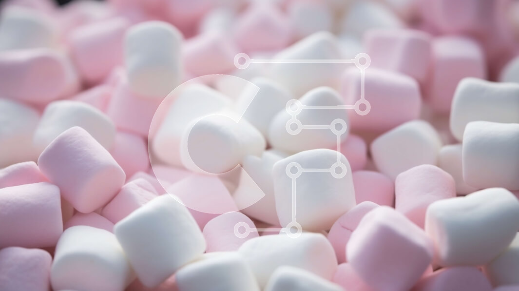 Intra Συλλεκτικό Ξύλινο Παζλ Plywood  4mm - Λευκά και Ροζ Marshmallows Σε Ξύλινο Κουτί - Διαστάσεις: 10x10 cm – 25 κομμάτια - Image 1