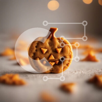 Intra Συλλεκτικό Ξύλινο Παζλ Plywood  4mm - Μπισκότο σε σχήμα κολοκύθας σε πορτοκαλί φόντο Σε Ξύλινο Κουτί - Διαστάσεις: 10x10 cm – 25 κομμάτια - Image 1