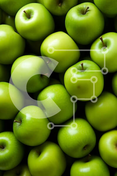 Intra Συλλεκτικό Ξύλινο Παζλ Plywood  4mm - Φρέσκα πράσινα μήλα σε ένα σωρό Σε Ξύλινο Κουτί - Διαστάσεις: 10x10 cm – 25 κομμάτια