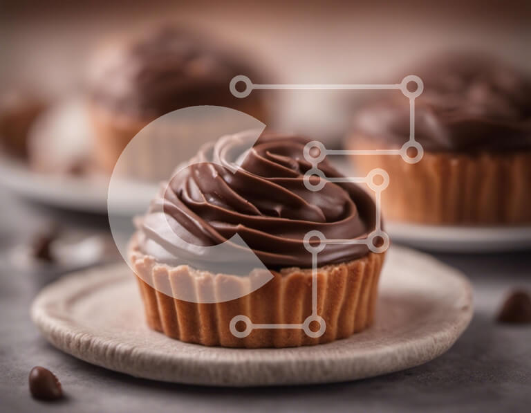 Intra Συλλεκτικό Ξύλινο Παζλ Plywood  4mm - Cupcakes σοκολάτας με παγωμένο σοκολάτα Σε Ξύλινο Κουτί - Διαστάσεις: 10x10 cm – 25 κομμάτια