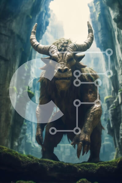 Intra Συλλεκτικό Ξύλινο Παζλ Plywood  4mm - Μυθικό πλάσμα που στέκεται φρουρός σε μια σπηλιά Σε Ξύλινο Κουτί - Διαστάσεις: 10x10 cm – 25 κομμάτια