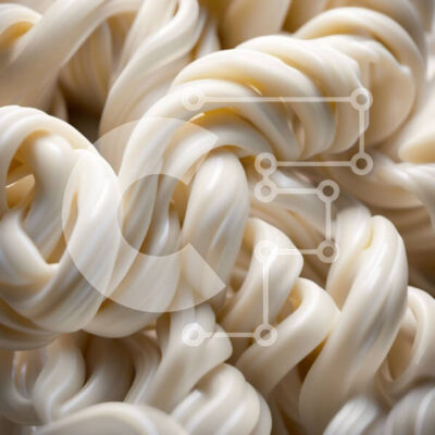 Intra Συλλεκτικό Ξύλινο Παζλ Plywood  4mm - Νόστιμη κινηματογράφηση σε πρώτο πλάνο από άψητα λευκά νουντλς σε ένα πορσελάνινο μπολ Σε Ξύλινο Κουτί - Διαστάσεις: 10x10 cm – 25 κομμάτια - Image 1