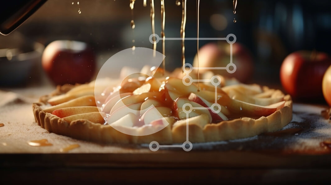 Intra Συλλεκτικό Ξύλινο Παζλ Plywood  4mm - Μηλόπιτα καραμέλας με λίγη σάλτσα καραμέλας Σε Ξύλινο Κουτί - Διαστάσεις: 10x10 cm – 25 κομμάτια