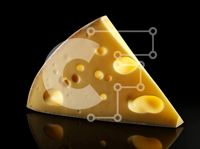 Intra Συλλεκτικό Ξύλινο Παζλ Plywood  4mm - Τυρί σε μαύρο φόντο Σε Ξύλινο Κουτί - Διαστάσεις: 10x10 cm – 25 κομμάτια