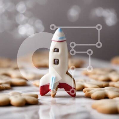 Intra Συλλεκτικό Ξύλινο Παζλ Plywood 4mm - Μπισκότο σε σχήμα ρόκας με White Frosting και Blue Sprinkles Σε Ξύλινο Κουτί - Διαστάσεις: 10x10 cm – 25 κομμάτια - Image 1