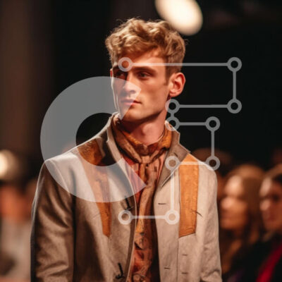 Intra Συλλεκτικό Ξύλινο Παζλ Plywood  4mm - Κομψό μοντέλο με καφέ δερμάτινο μπουφάν και λευκό πουκάμισο Σε Ξύλινο Κουτί - Διαστάσεις: 10x10 cm – 25 κομμάτια - Image 1