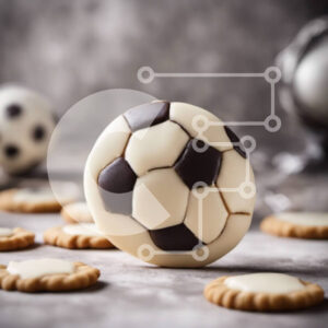 Intra Συλλεκτικό Ξύλινο Παζλ Plywood  4mm - Μπισκότο ποδοσφαίρου με σοκολάτα και λευκό παγωμένο Σε Ξύλινο Κουτί - Διαστάσεις: 10x10 cm – 25 κομμάτια