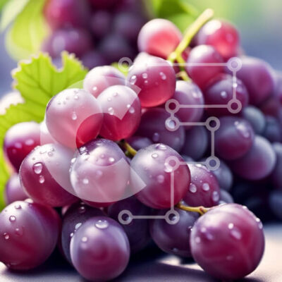 Intra Συλλεκτικό Ξύλινο Παζλ Plywood 4mm - Φρέσκα και ζουμερά μωβ σταφύλια με σταγόνες νερού Σε Ξύλινο Κουτί - Διαστάσεις: 10x10 cm – 25 κομμάτια - Image 1