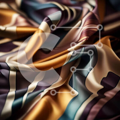 Intra Συλλεκτικό Ξύλινο Παζλ Plywood  4mm - Πολυτελές και εκλεπτυσμένο κοντινό πλάνο από πολύχρωμο ριγέ μεταξωτό ύφασμα Σε Ξύλινο Κουτί - Διαστάσεις: 10x10 cm – 25 κομμάτια - Image 1