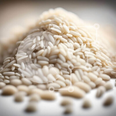 Intra Συλλεκτικό Ξύλινο Παζλ Plywood  4mm - Κοντινό πλάνο κόκκων λευκού ρυζιού σε ένα πιάτο Σε Ξύλινο Κουτί - Διαστάσεις: 10x10 cm – 25 κομμάτια - Image 1