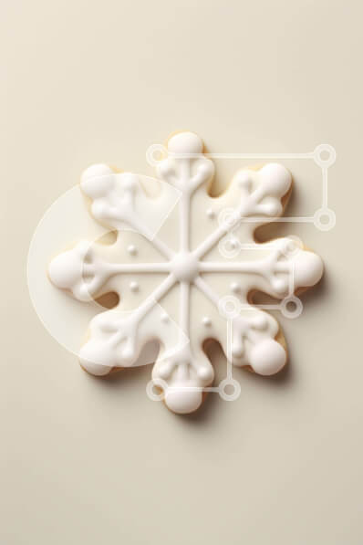 Intra Συλλεκτικό Ξύλινο Παζλ Plywood  4mm - Μπισκότο σε σχήμα νιφάδας χιονιού με λευκό πάγωμα Σε Ξύλινο Κουτί - Διαστάσεις: 10x10 cm – 25 κομμάτια
