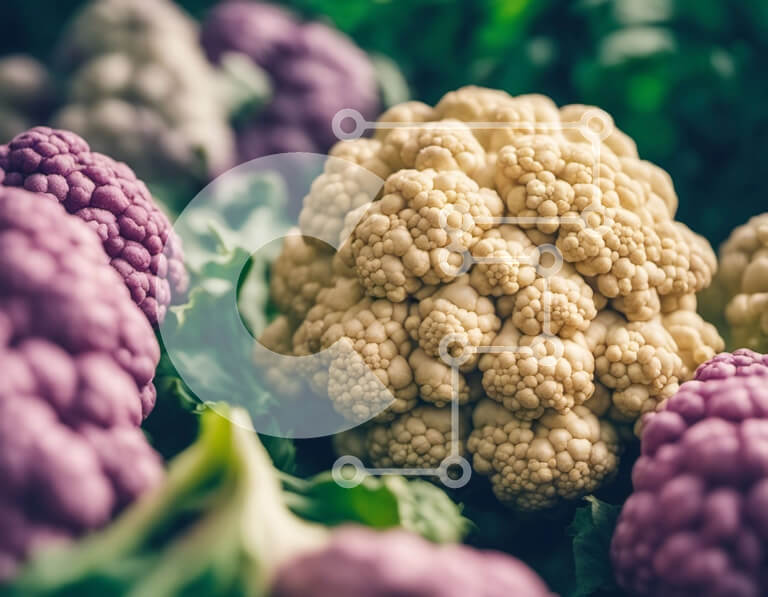 Intra Συλλεκτικό Ξύλινο Παζλ Plywood  4mm - Κοντινό πλάνο πολύχρωμα κουνουπίδια σε ένα φυτικό μπάλωμα Σε Ξύλινο Κουτί - Διαστάσεις: 10x10 cm – 25 κομμάτια