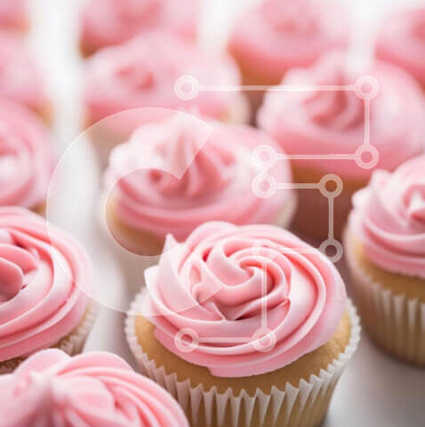 Intra Συλλεκτικό Ξύλινο Παζλ Plywood  4mm - Pink Cupcakes με Μοναδικά Σχήματα και Pink Frosting Σε Ξύλινο Κουτί - Διαστάσεις: 10x10 cm – 25 κομμάτια - Image 1