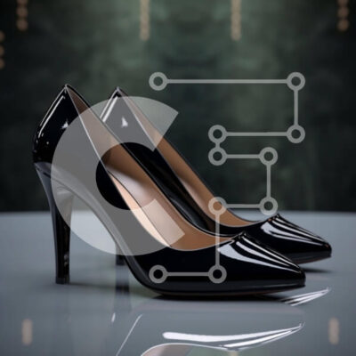 Intra Συλλεκτικό Ξύλινο Παζλ Plywood 4mm - Κομψά μαύρα ψηλοτάκουνα παπούτσια στο τραπέζι Σε Ξύλινο Κουτί - Διαστάσεις: 10x10 cm – 25 κομμάτια - Image 1