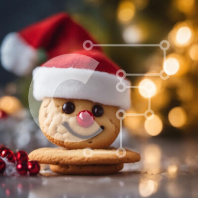 Intra Συλλεκτικό Ξύλινο Παζλ Plywood 4mm - Μπισκότο χιονάνθρωπος σε διακοσμημένο μπισκότο με χριστουγεννιάτικα φώτα Σε Ξύλινο Κουτί - Διαστάσεις: 10x10 cm – 25 κομμάτια - Image 1