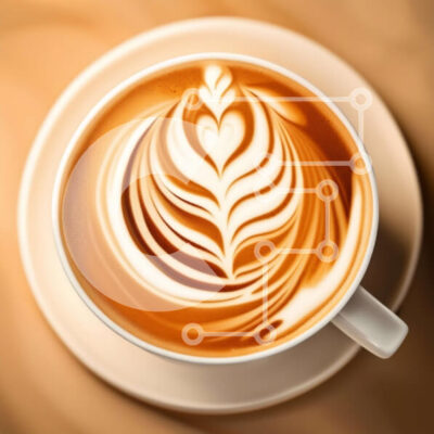 Intra Συλλεκτικό Ξύλινο Παζλ Plywood  4mm - Κομψό λευκό φλιτζάνι καφέ με καρδιά Latte Art Σε Ξύλινο Κουτί - Διαστάσεις: 10x10 cm – 25 κομμάτια - Image 1
