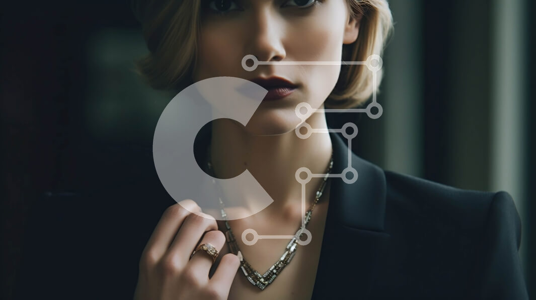 Intra Συλλεκτικό Ξύλινο Παζλ Plywood  4mm - Κομψή επιχειρηματίας με μαύρο κοστούμι και χρυσά κοσμήματα Σε Ξύλινο Κουτί - Διαστάσεις: 10x10 cm – 25 κομμάτια