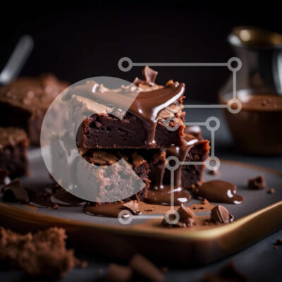 Intra Συλλεκτικό Ξύλινο Παζλ Plywood  4mm - Λαχταριστά Brownies σοκολάτας με την τέλεια ποσότητα γλάσου και πασπαλισμένα με κομματάκια σοκολάτας Σε Ξύλινο Κουτί - Διαστάσεις: 10x10 cm – 25 κομμάτια - Image 1